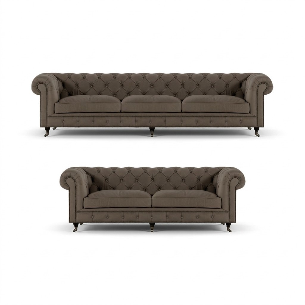 Modern Chesterfield Upholstery Suite Elegant Furniture Sofa Set 2-piece