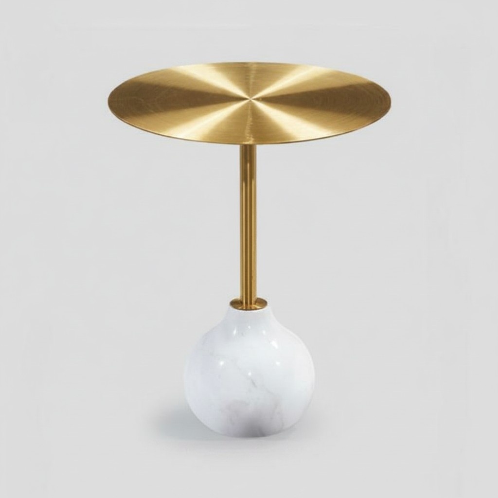 Modern coffee table round metal stylish gold side table new luxurious