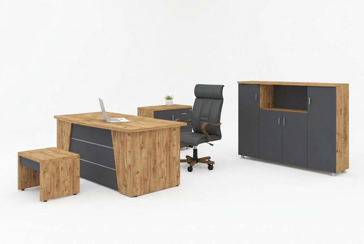 Modern complete set office furniture study furniture luxury 4pcs set