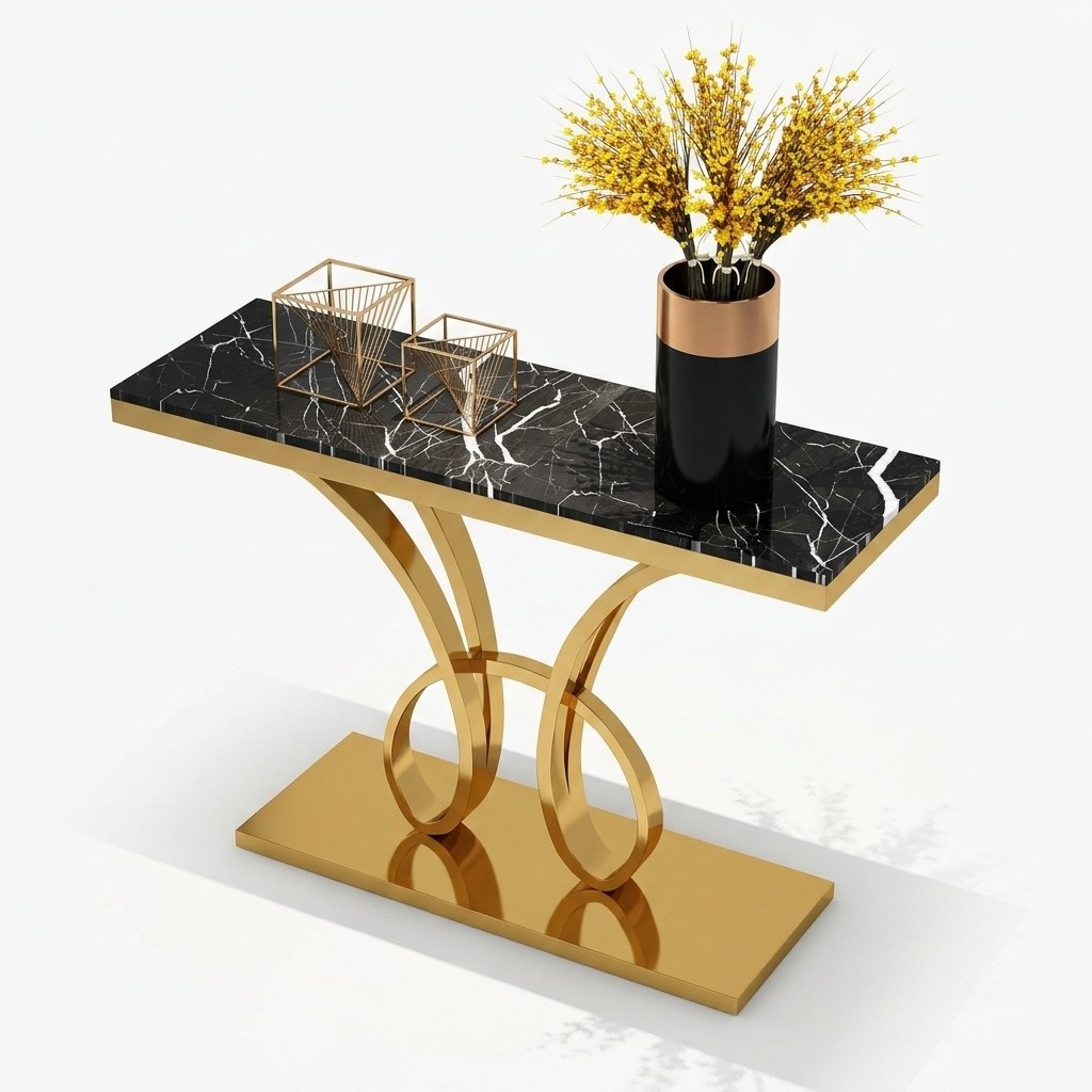 Modern console table designer gold handmade stainless steel 120x40cm