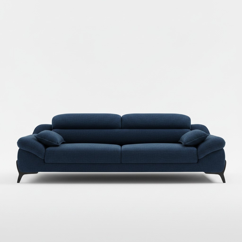 Modern Couch Three-Seater Sofa 3-Seater Fabric Sofa Upholstered Sofa Blue Sofa