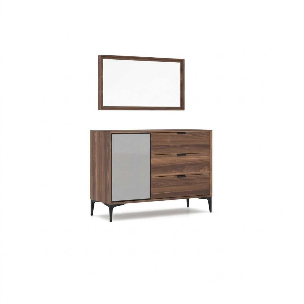 Modern design furniture bedroom brown chest of drawers with mirror luxury
