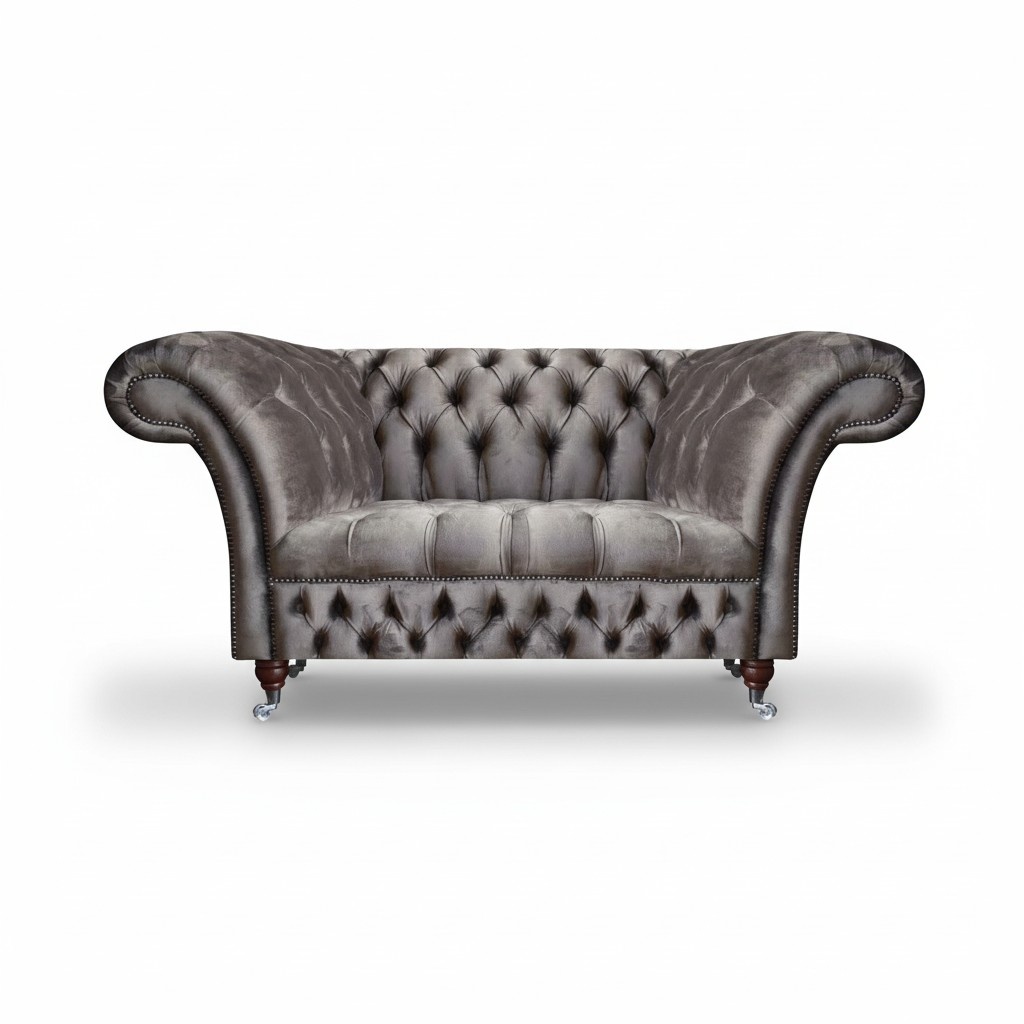 Modern designer chair gray Chesterfield luxurious couch seat living room