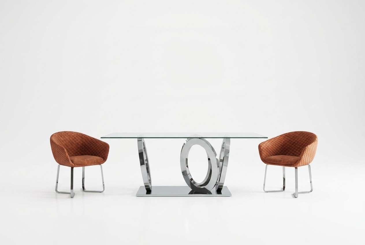 Modern designer dining room dining table kitchen table glass top style furniture