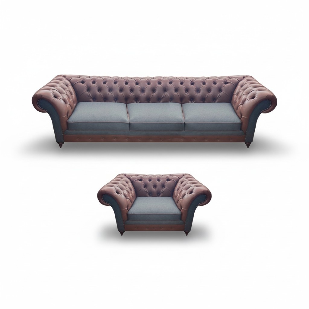 Modern designer sofa set upholstery set luxury leather sofas couches Chesterfield
