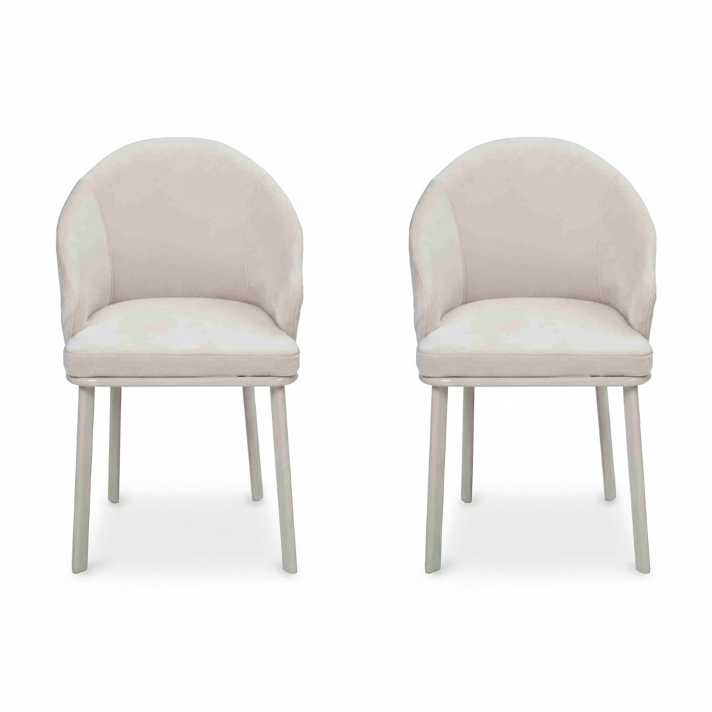 Modern Dining Room White 2x Chairs Designer Kitchen Upholstery Seat Furniture