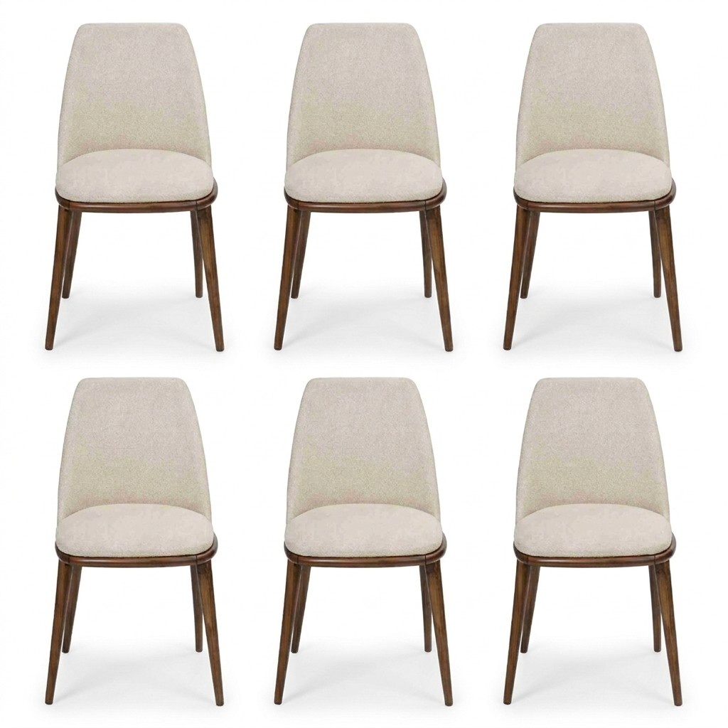 Modern dining room white 6x chairs wood furniture chairs luxury design furnishings