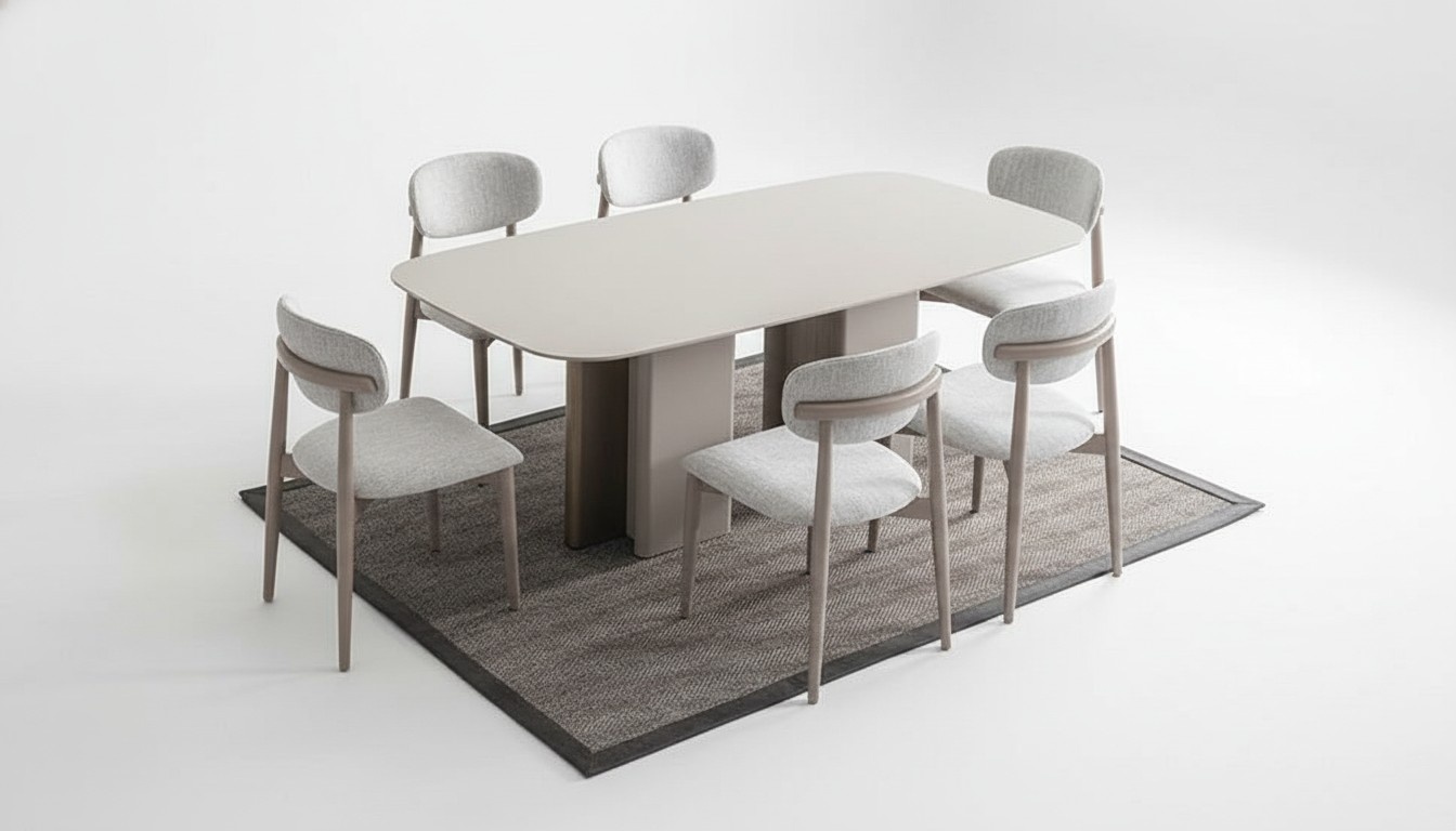 Modern dining group Elegant dining room set dining table with 6 stylish chairs