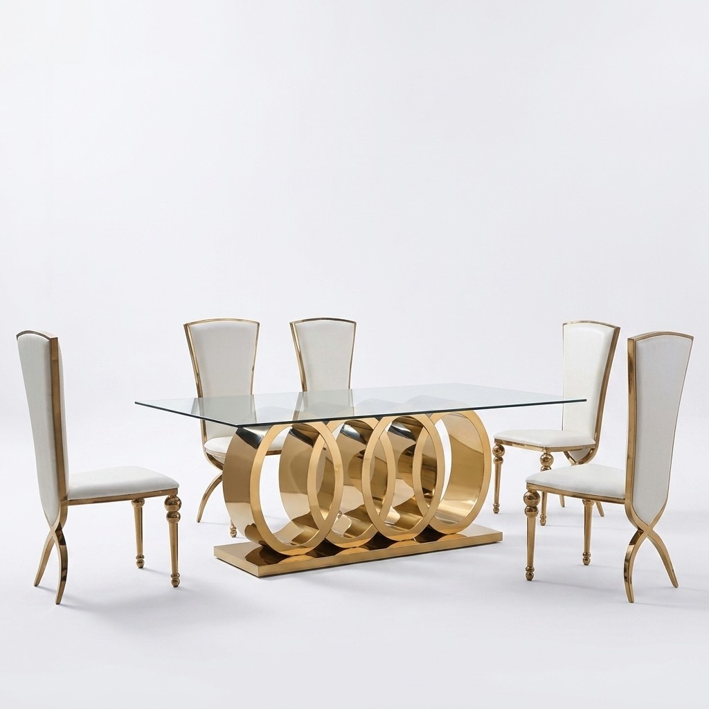 Modern dining table Stainless steel table Dining room tables Designer furniture Tables