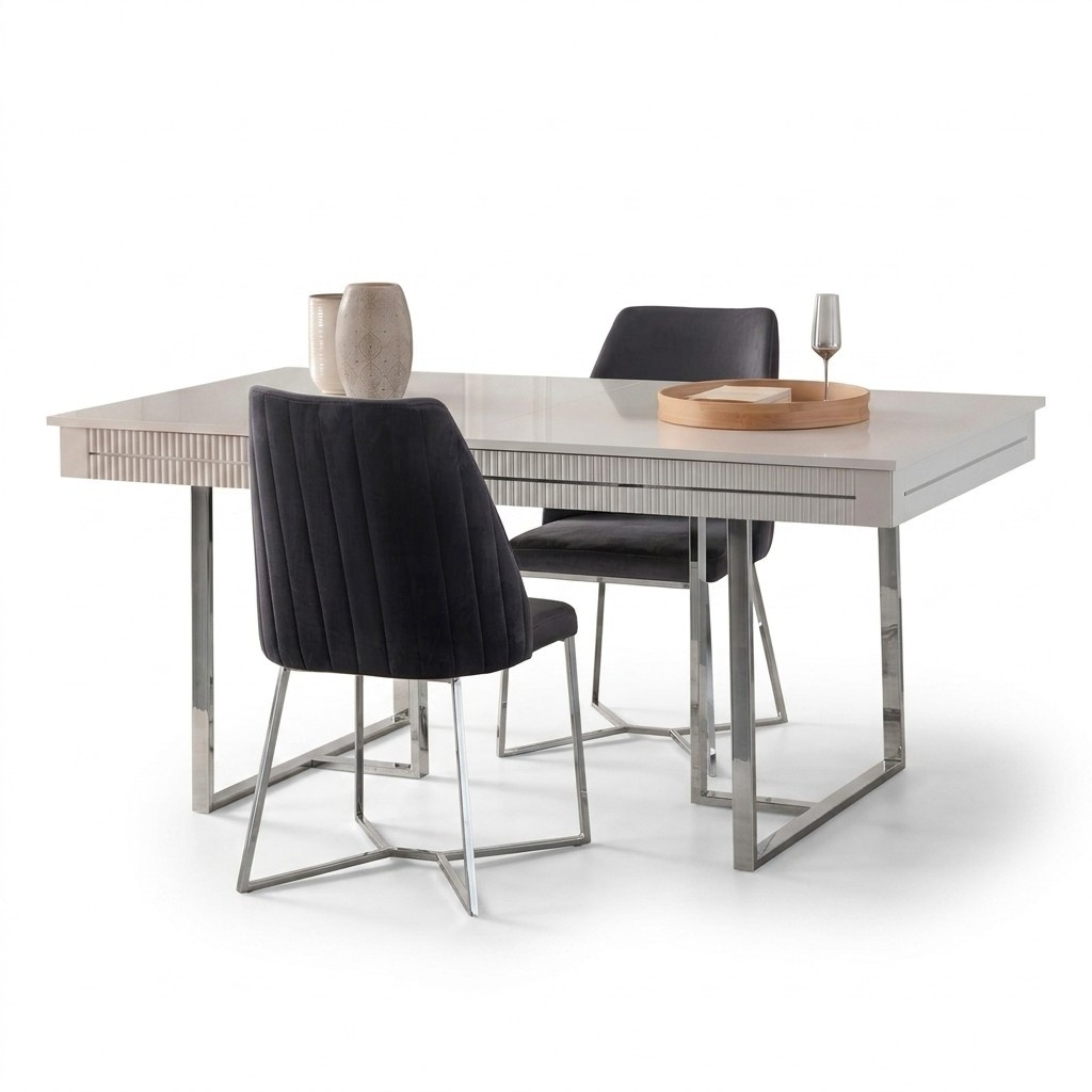 Modern Dining Room Table Dining Table Dining Room Extendable Wood White