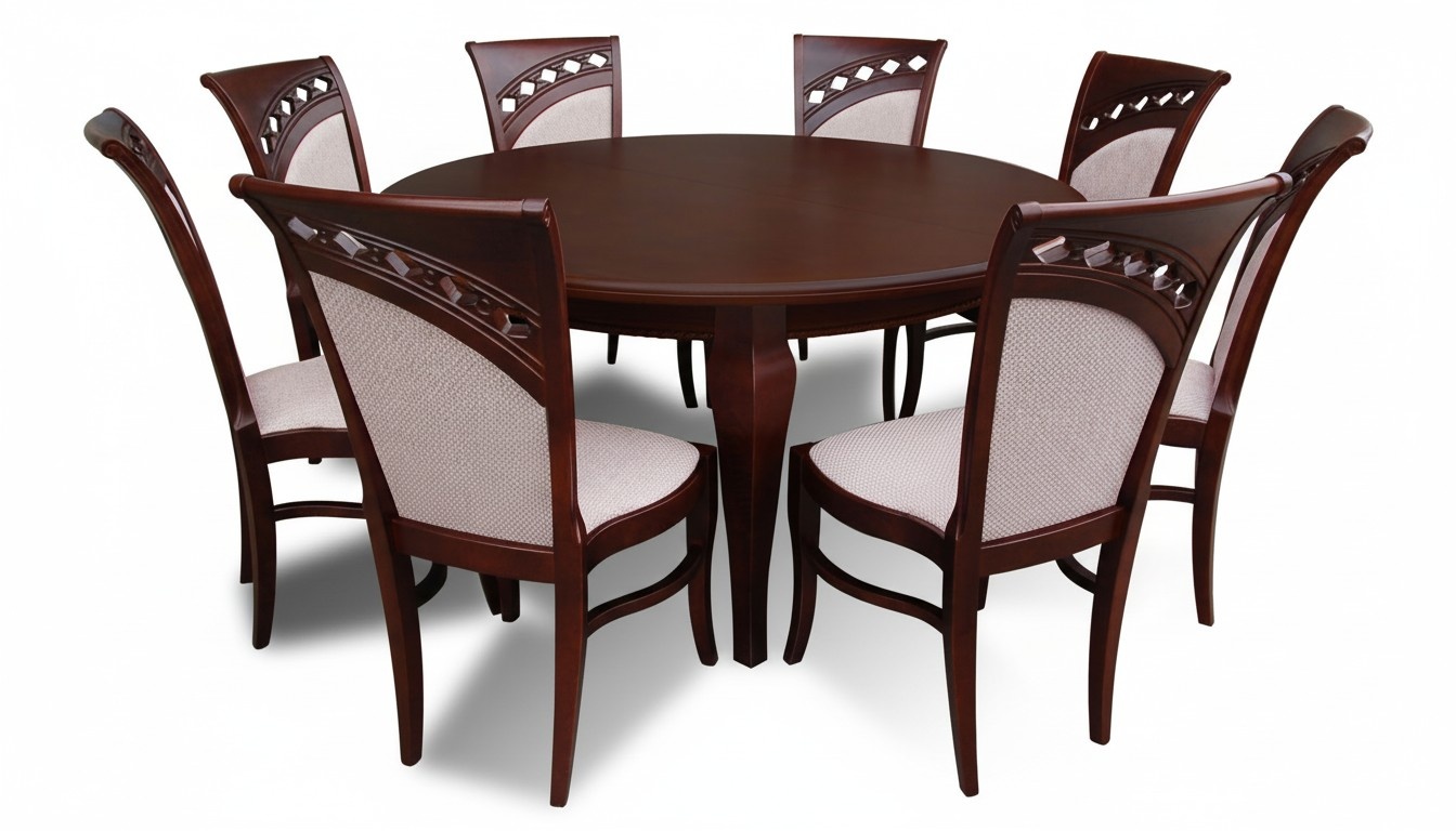 Round Table Round Wooden Table Round Conference Table Meeting Table 8 Chairs