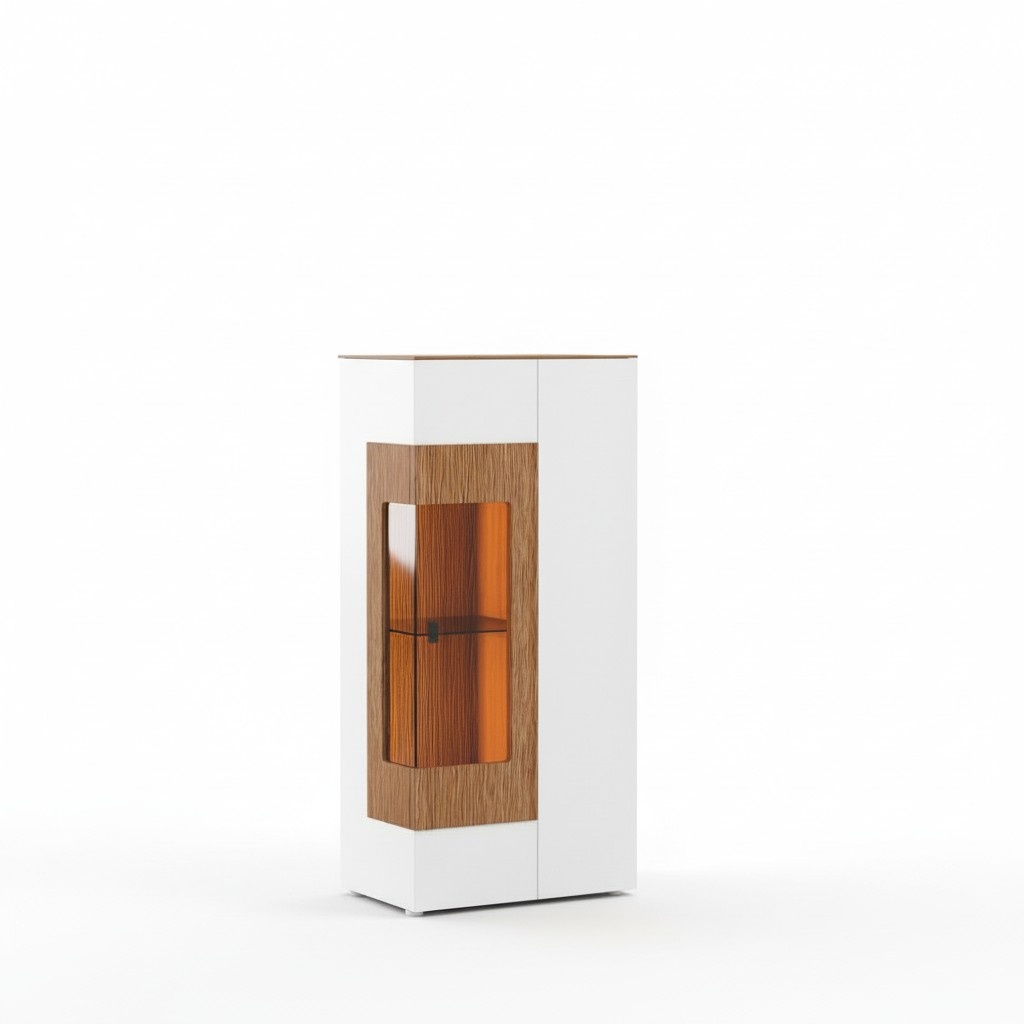 Modern Glass Display Cabinet Living Room Shop Window 1 Door Design Showcases New