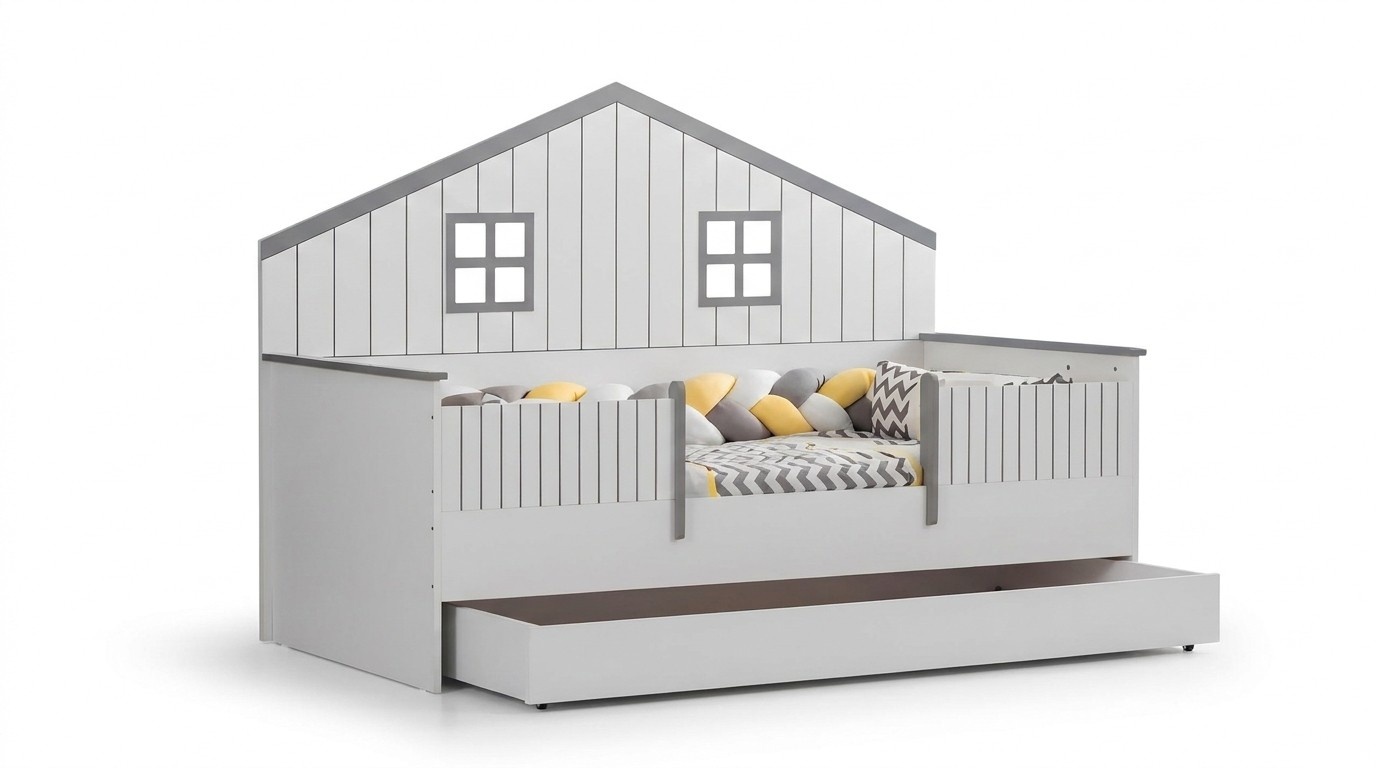 Modern Extendable Cot Luxurious Bedroom Bed Wooden Furniture