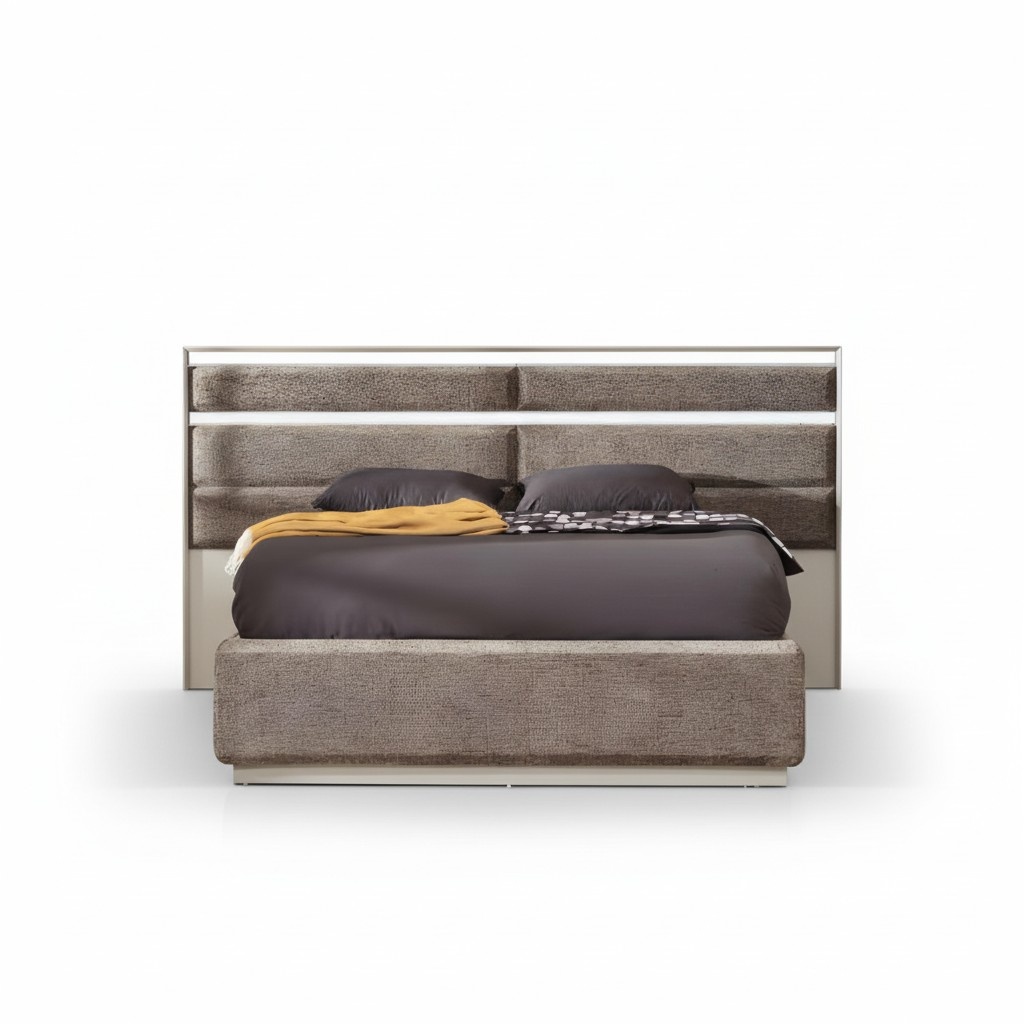 Modern gray bed design double bed luxury bedroom upholstered furniture beds