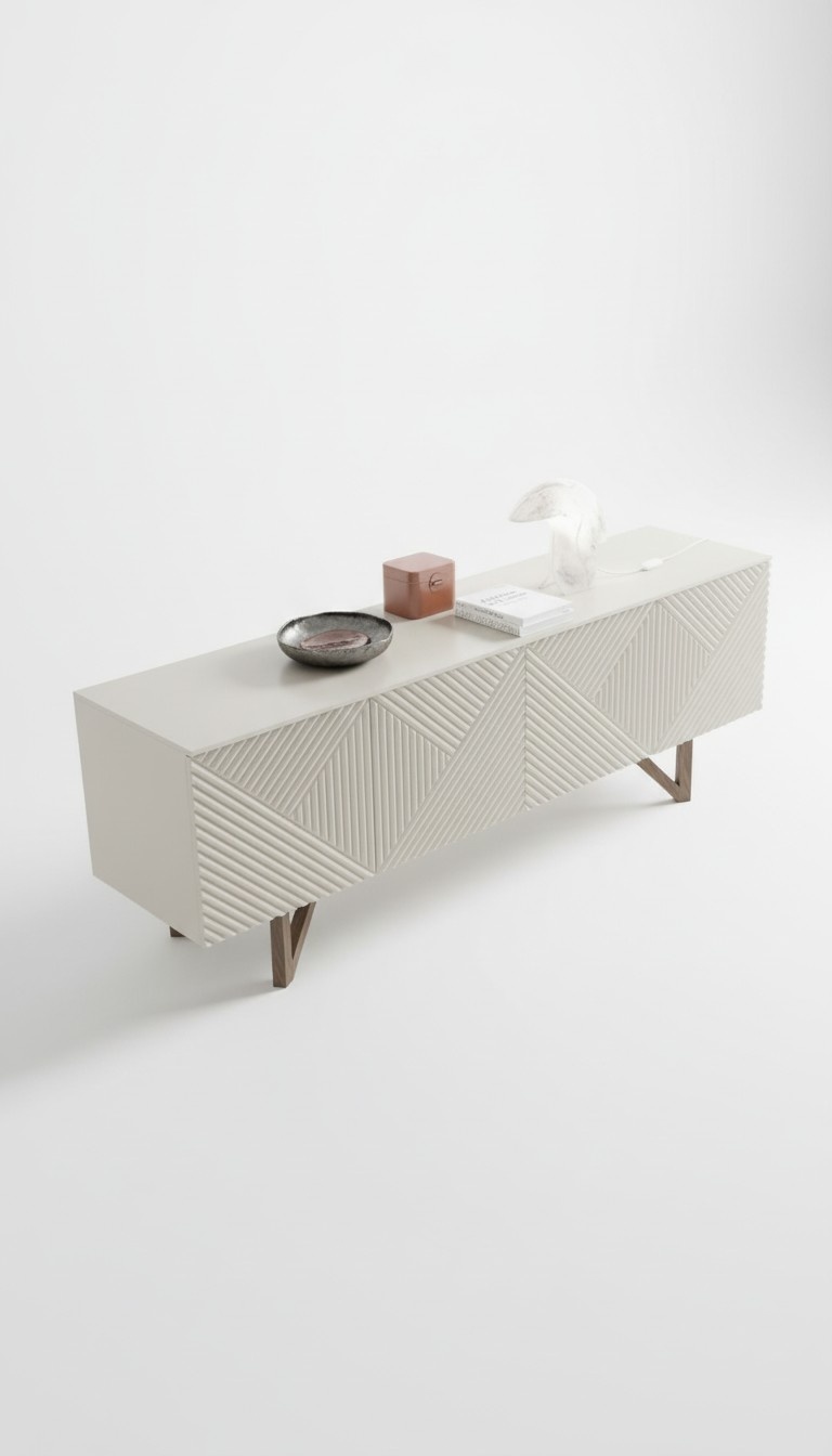 Modern grey chest of drawers Luxury sideboard base unit with storage space Style