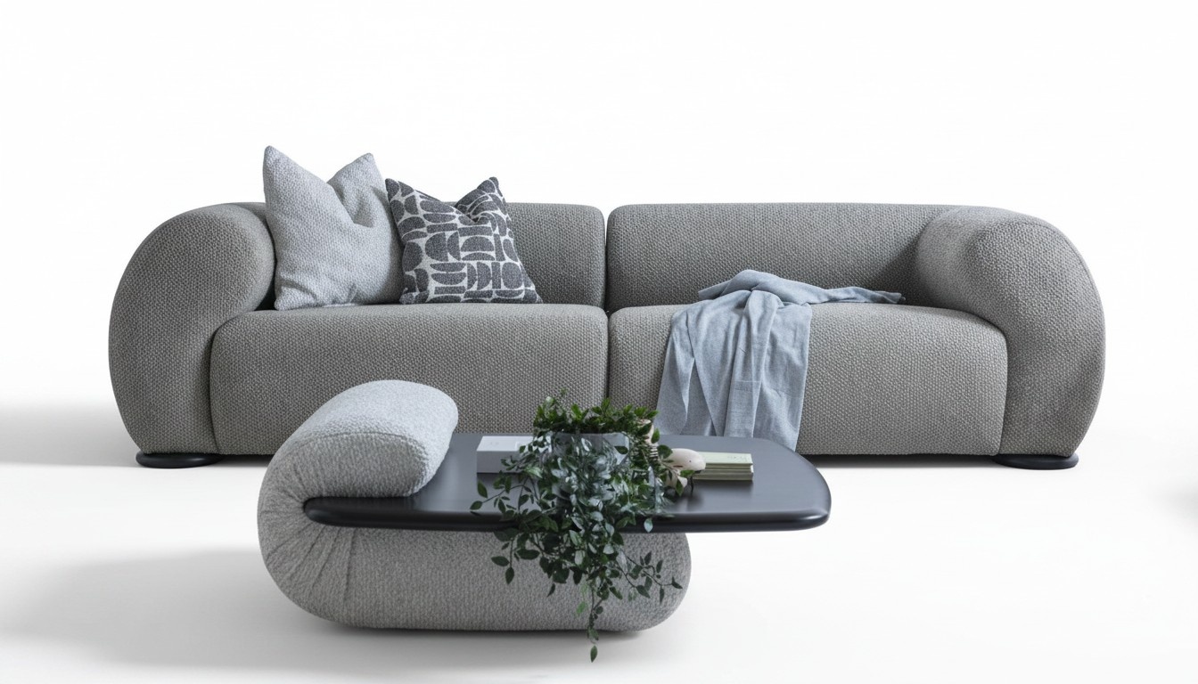 Modern gray wooden coffee table