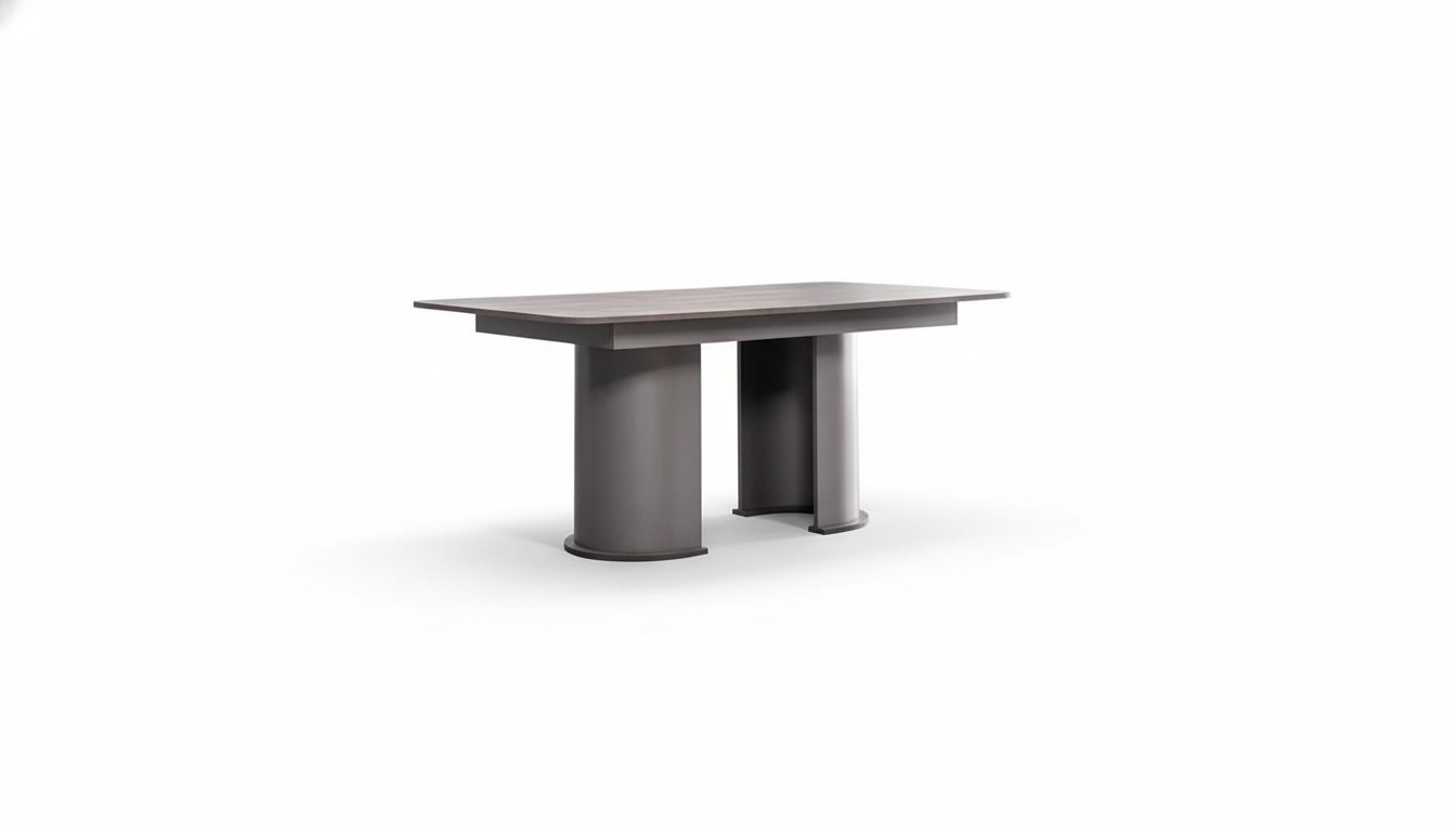 Modern gray wooden dining table for a stylish atmosphere