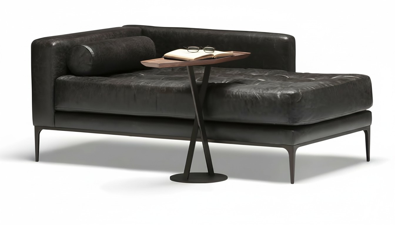 Modern gray upholstered armchair with wooden frame for living room.