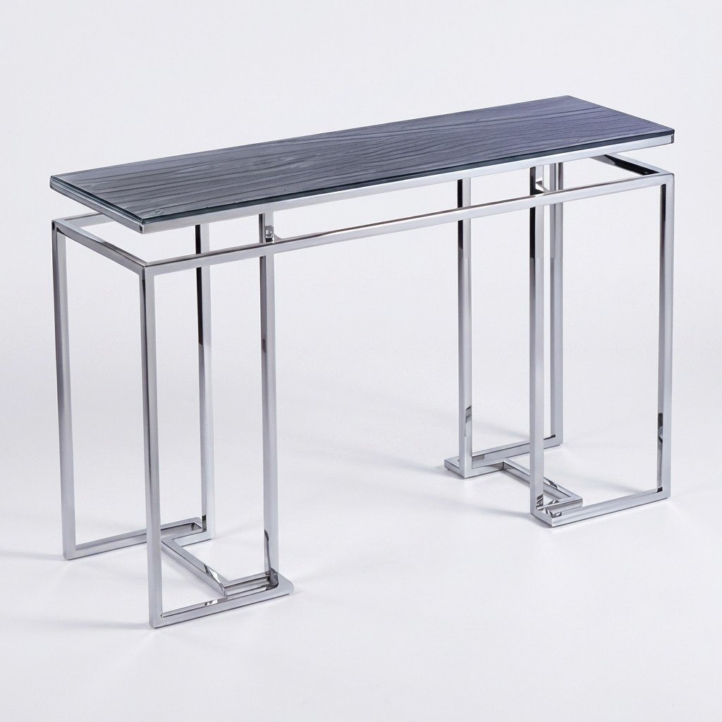 Modern gray console table made of wood