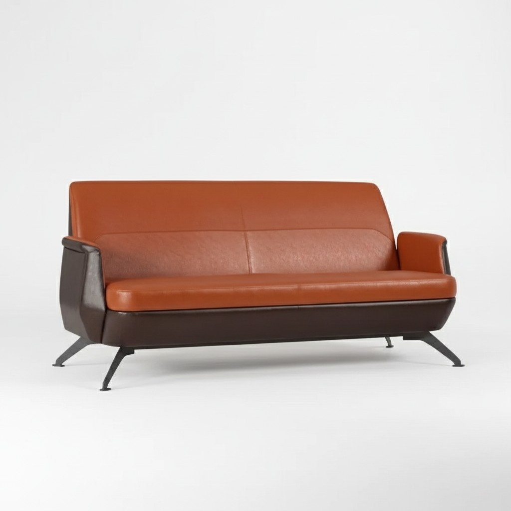 Modern leather two-seater study furniture designer couch office furniture