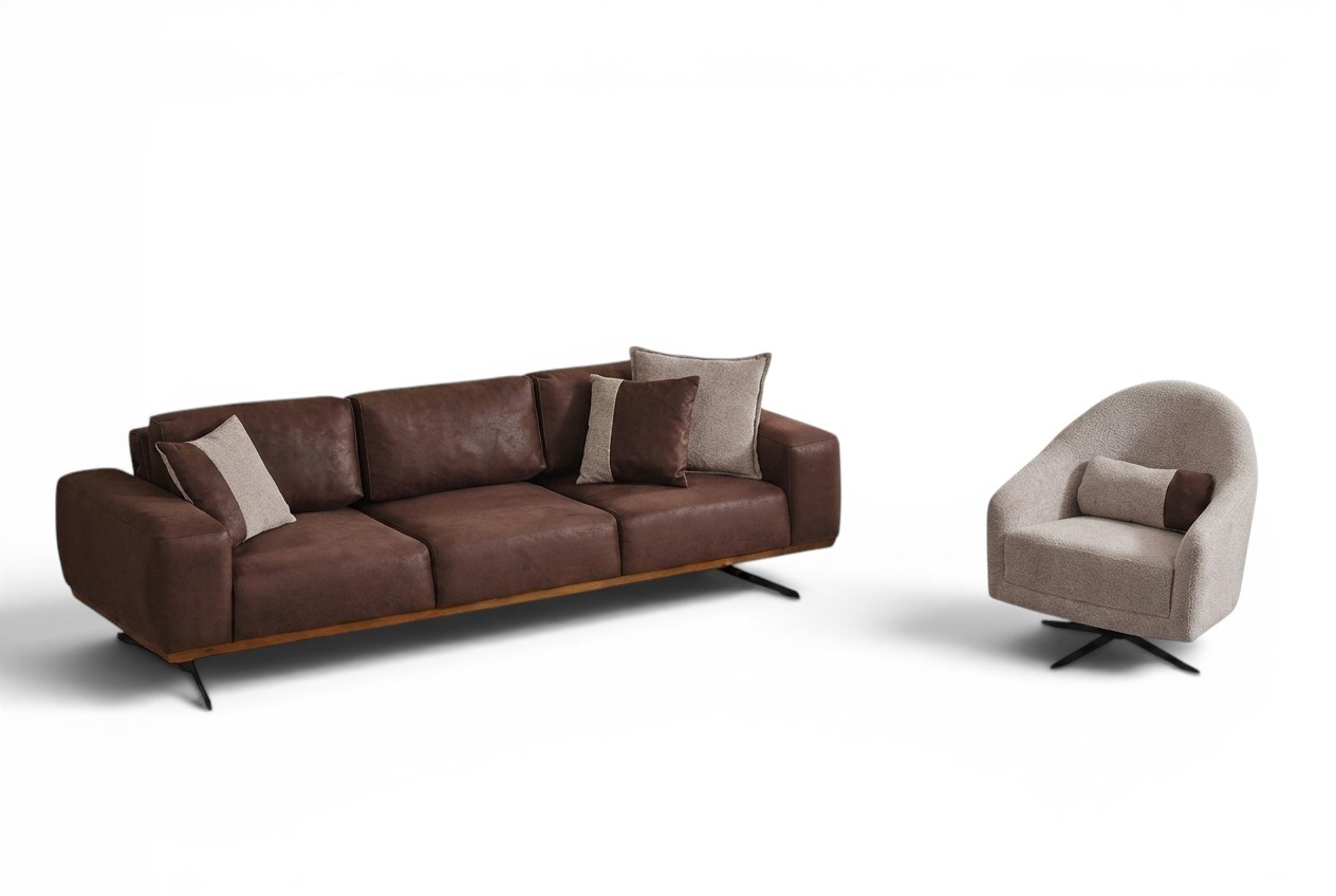 Modern Living Room Set 2 Piece Sofa Armchair 4+1 Seater Sofa Set Sofas