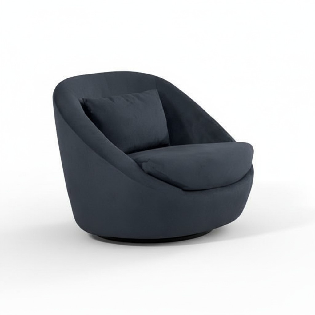 Modern Lounge Armchair Upholstered Design Blue Cozy Recliner Living Room