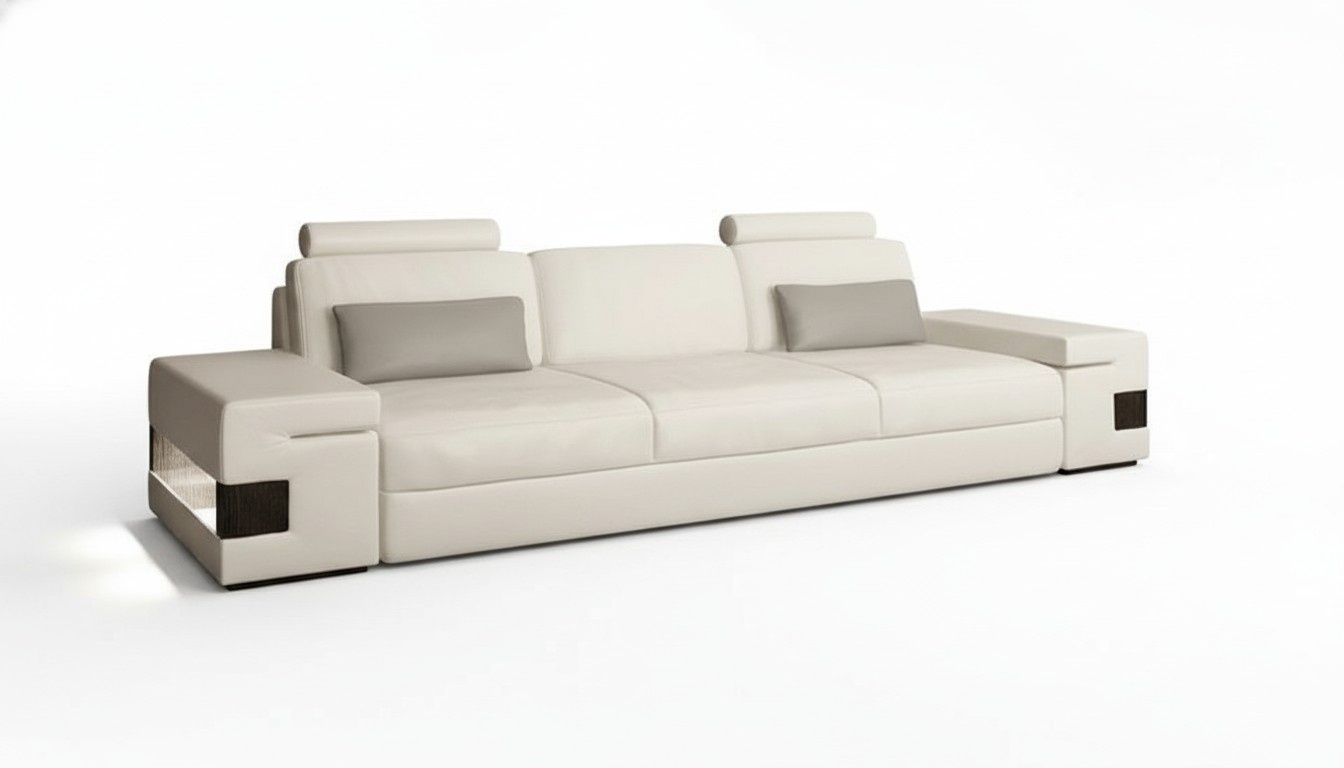 Modern luxury designer sofa 3 seater furniture upholstery textile white couches xxl large