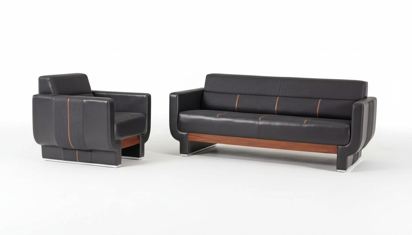 Modern office furniture luxury complete study set three-seater armchair