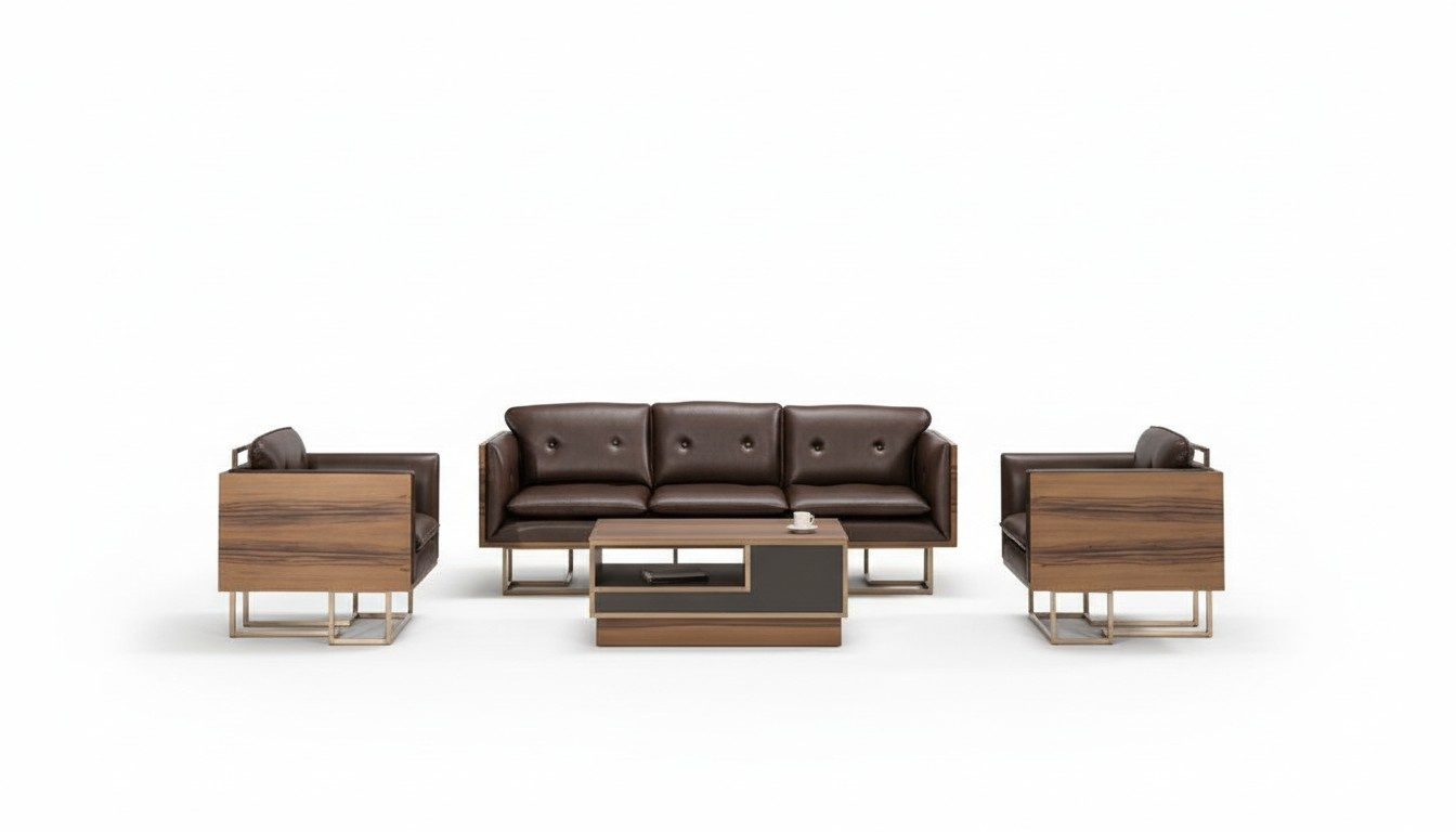 Modern office room set, complete office furniture set, 3-seater sofa new.