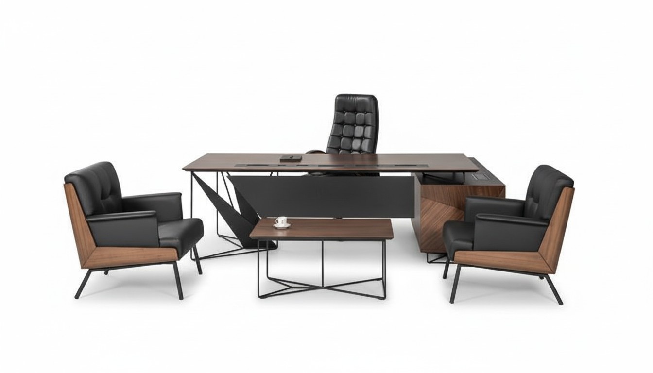 Modern office room set complete office furniture set desk 5-piece