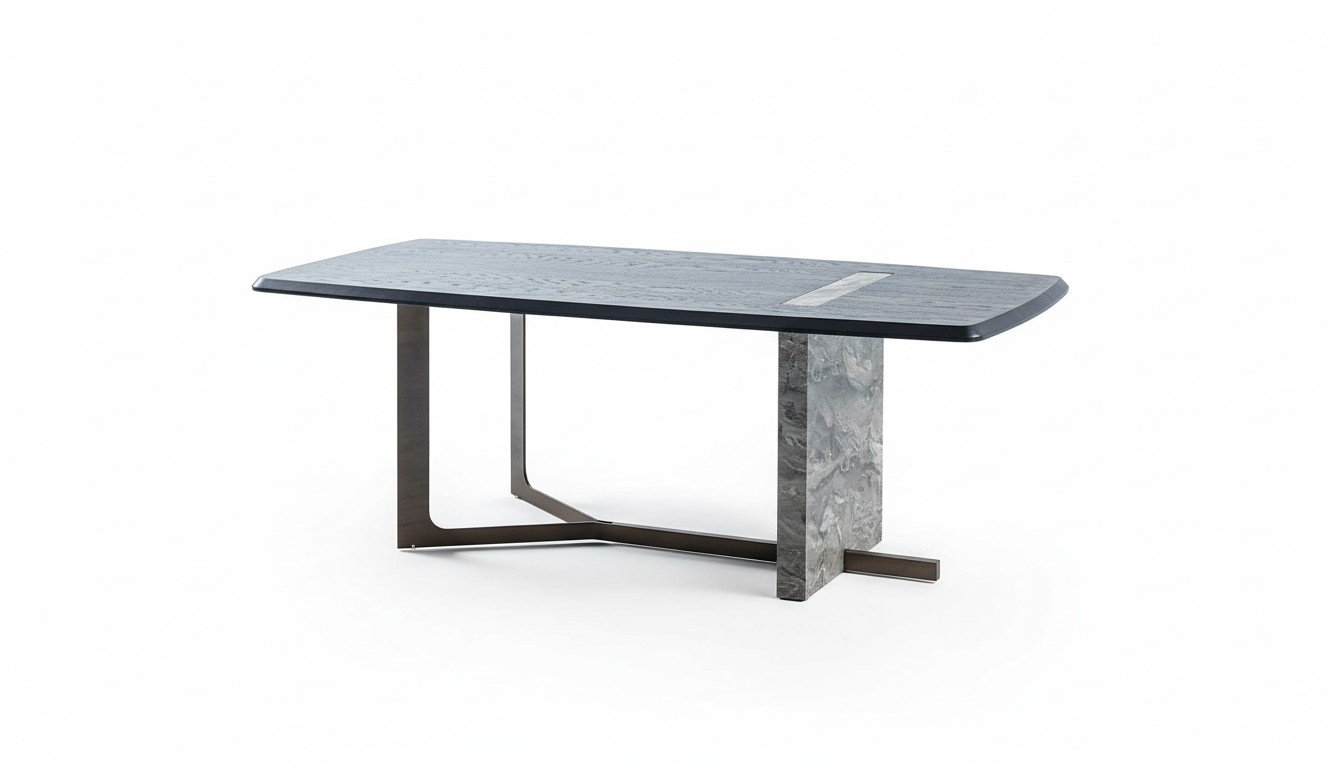 Modern rectangular dining room dining table grey wood luxury design table