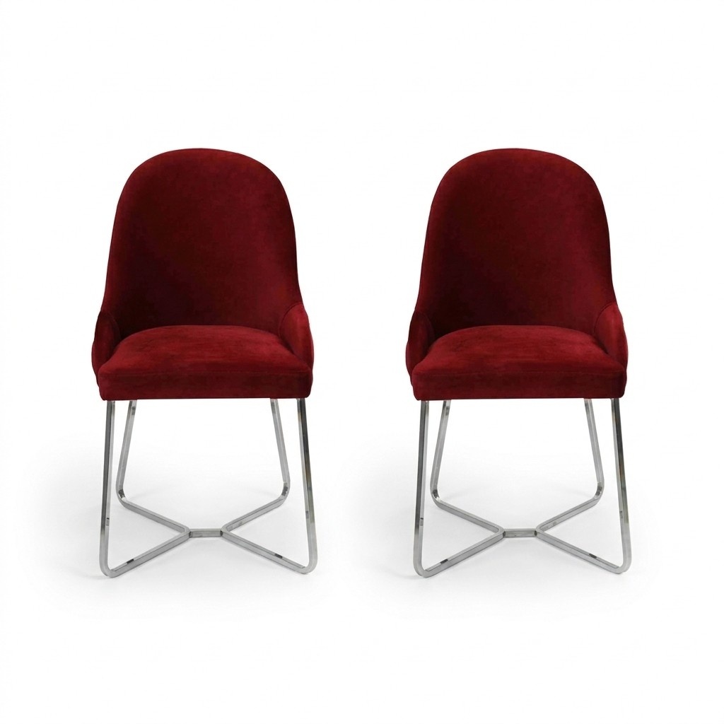 Modern Red 2x Chairs Luxury Dining Room Furnishing Chairs New Furniture Dining Room Chair