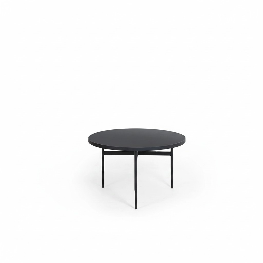 Modern round side table luxury black furniture design furnishings wood