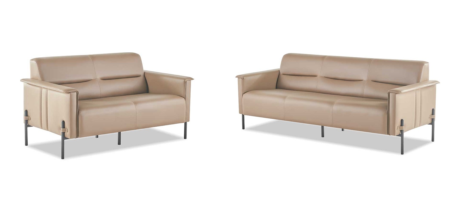 Modern set 3-seater 2-seater sofas leather sofas stainless steel complete leather