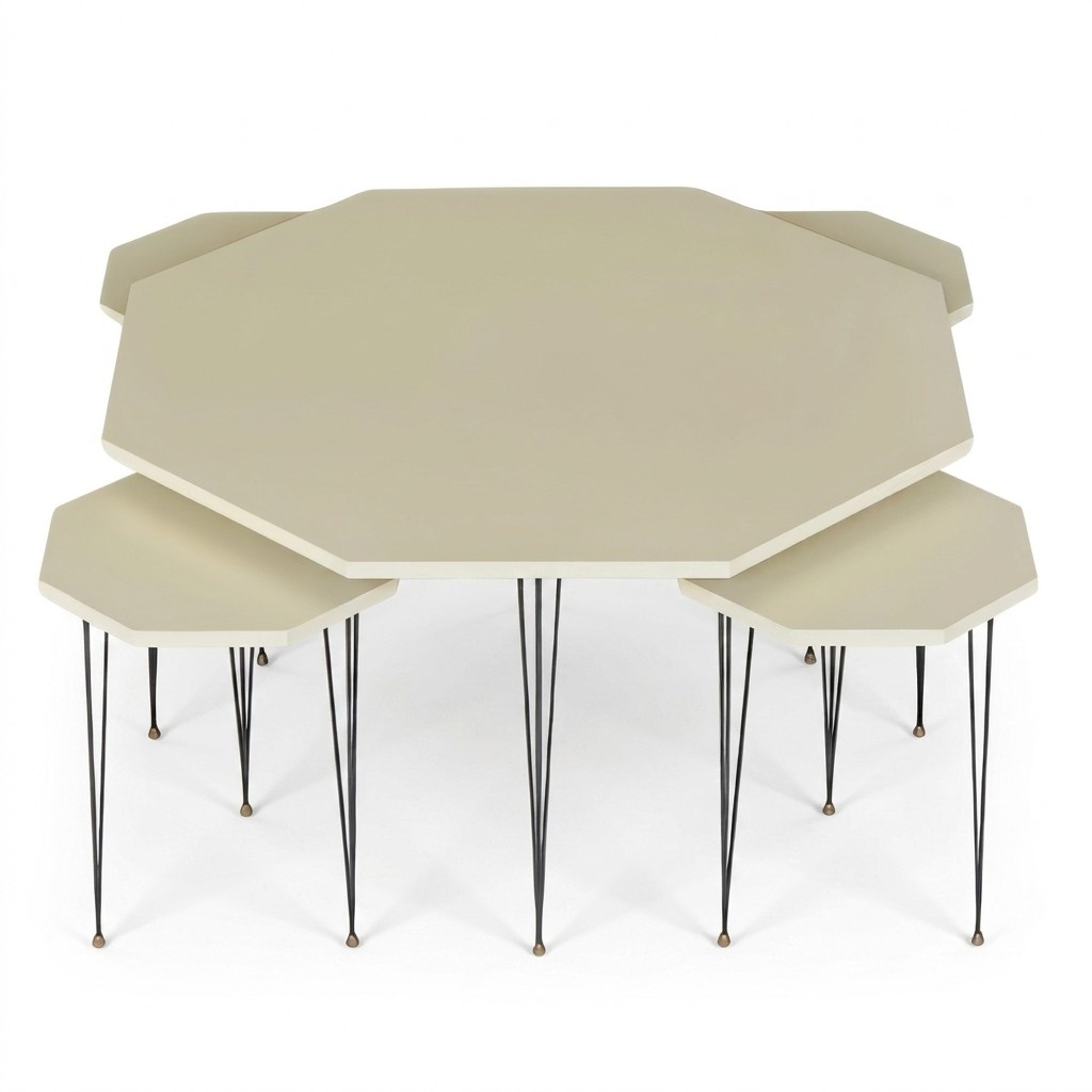 Modern side table made of wood in beige with elegant design