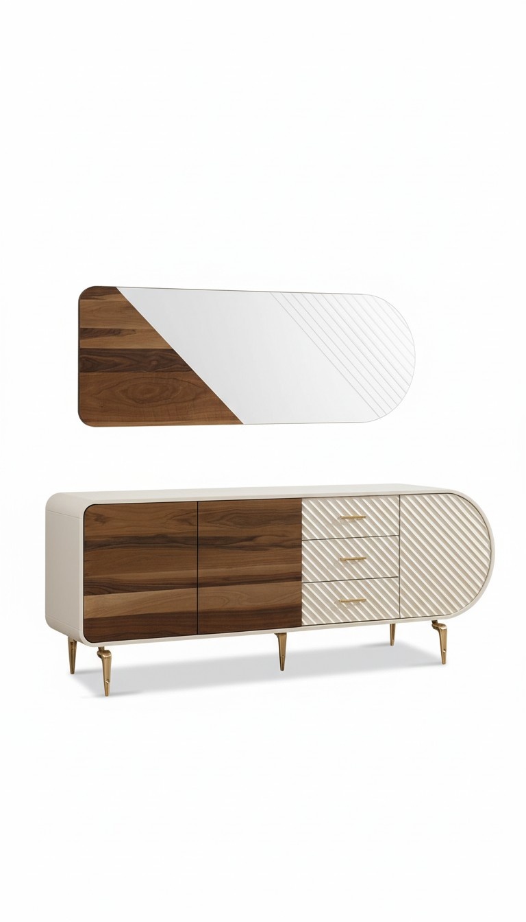 Modern sideboard chests of drawers wooden cabinet stainless steel furniture white luxury furniture