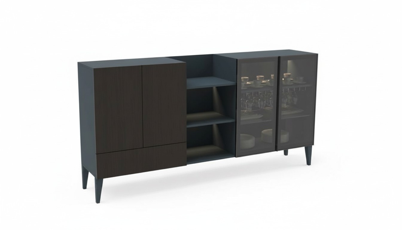Modern sideboard wooden furniture sideboard chest of drawers brown black new