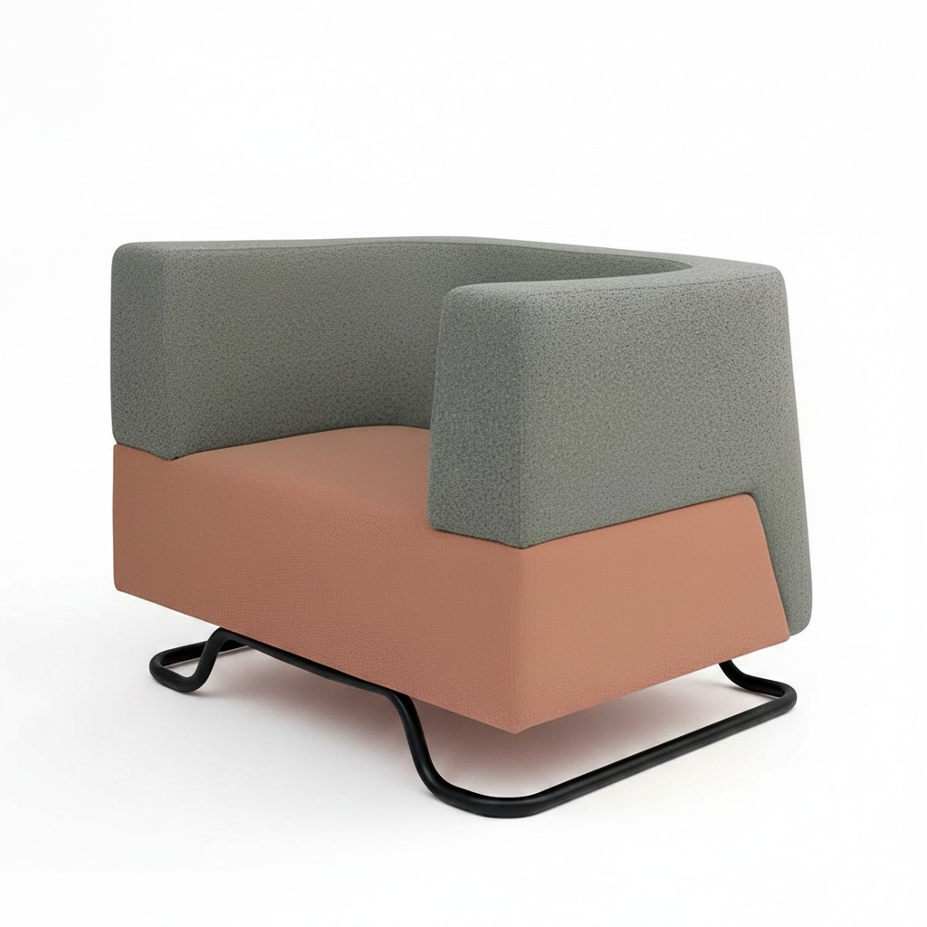 Modern Single Seater Green Armchair Upholstered Armchair Office Furniture New Furniture