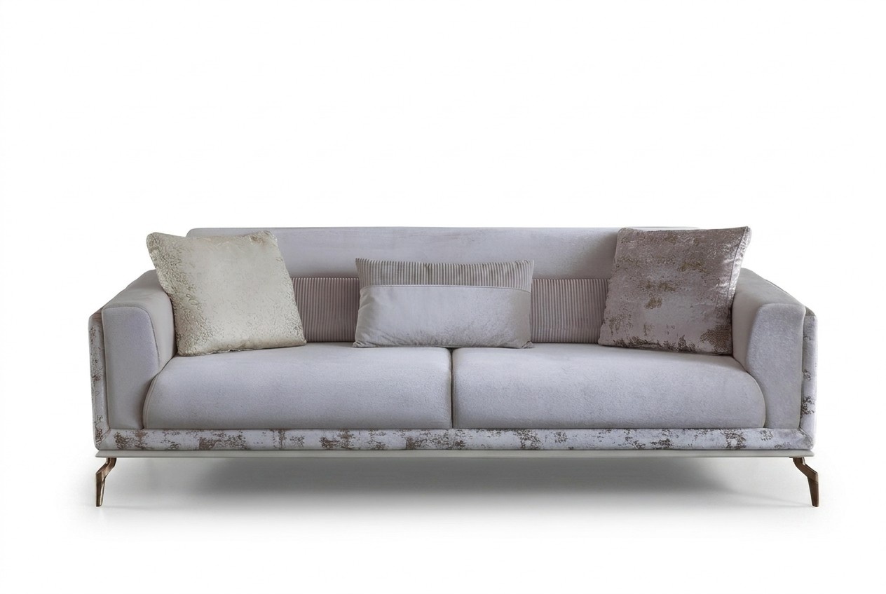 Modern sofa 3 seater furniture white colour in living room luxury novelty