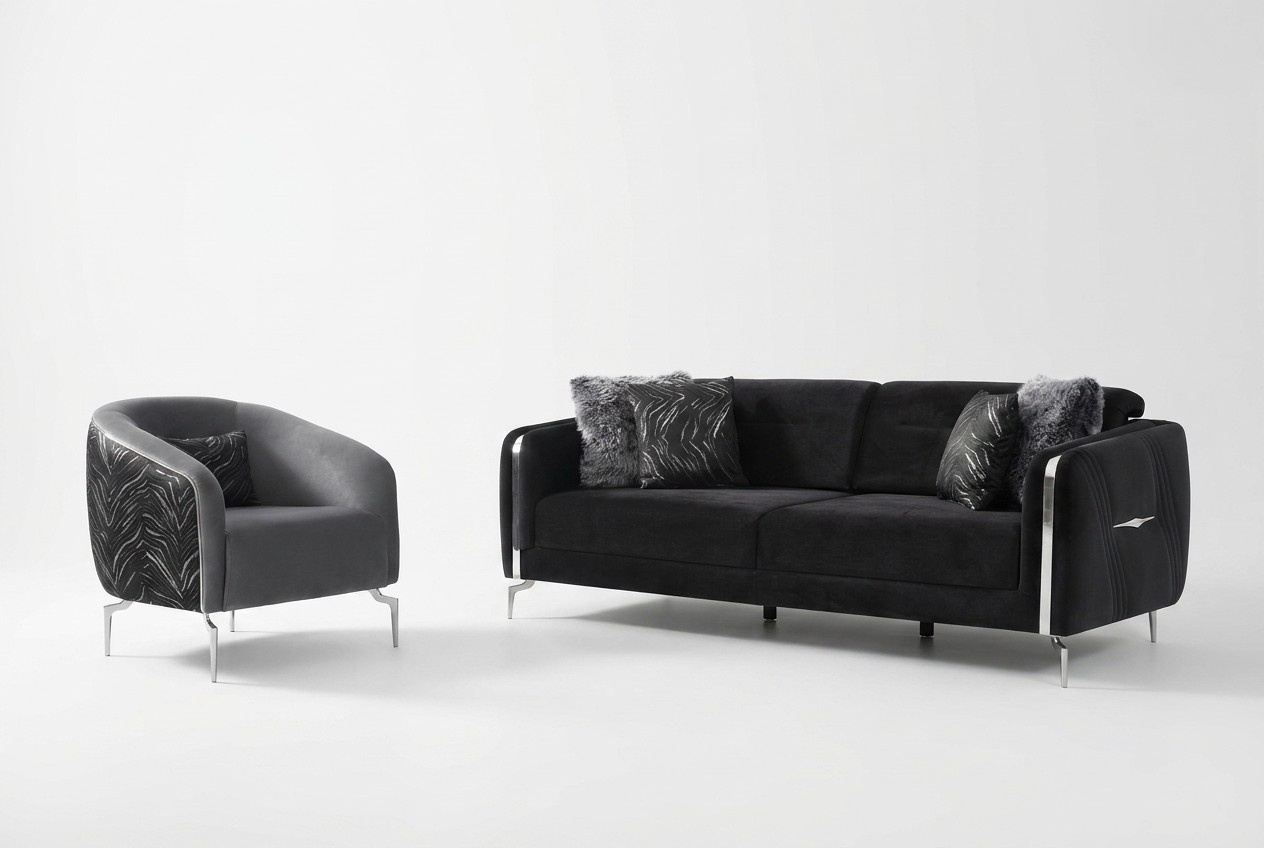 Modern sofa set 2 pieces living room luxury sofa set 3+1 seater furniture