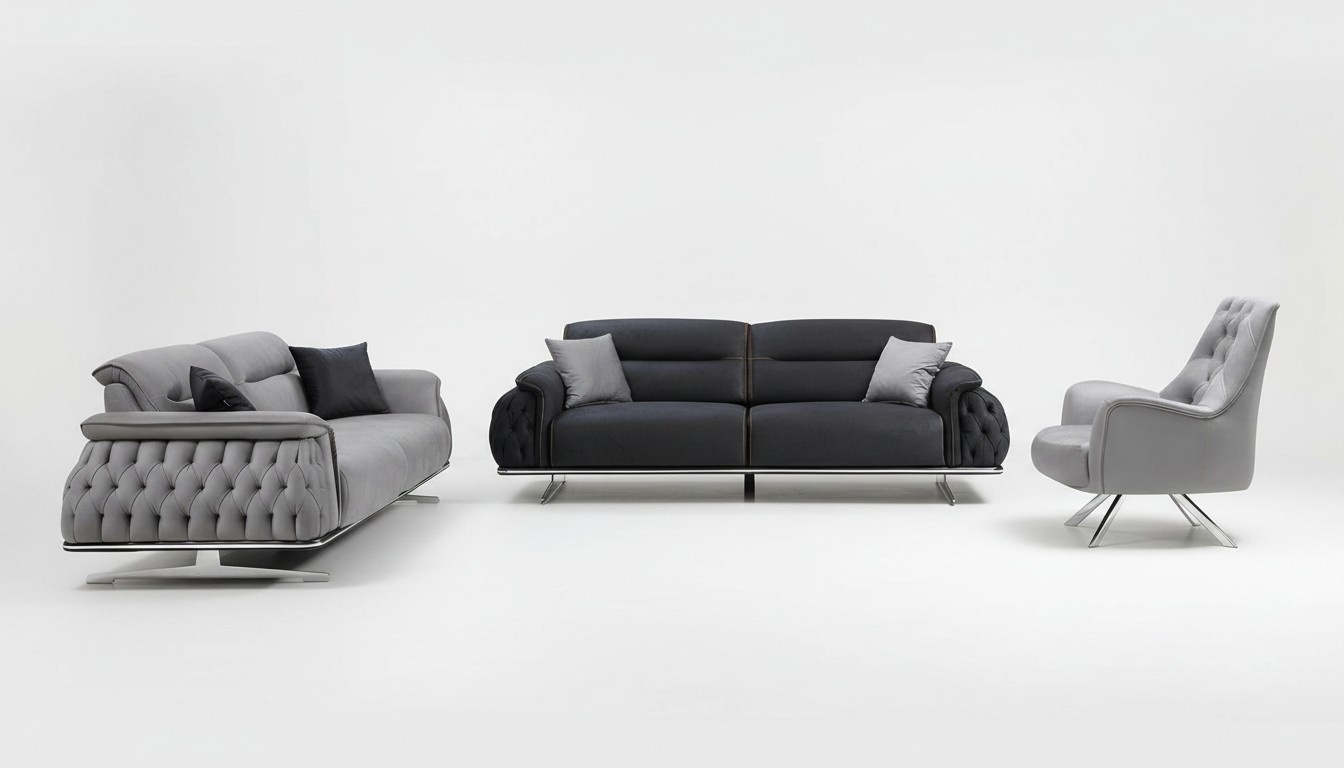 Modern sofa set 3-piece living room luxury sofa set 3+3+1 seat furniture