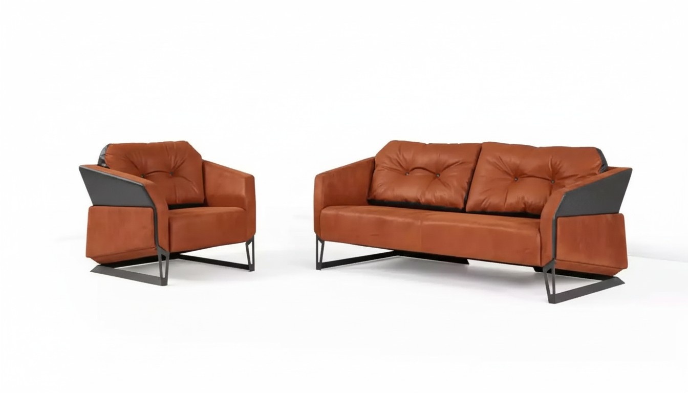 Modern sofa set study furniture three-seater office armchair textile 3+1