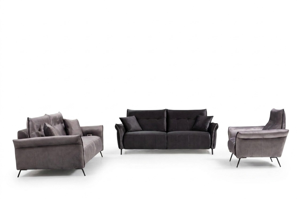 Modern Sofa Set 3 pcs Luxury Armchair Living Room Set Three-Seater Sofas