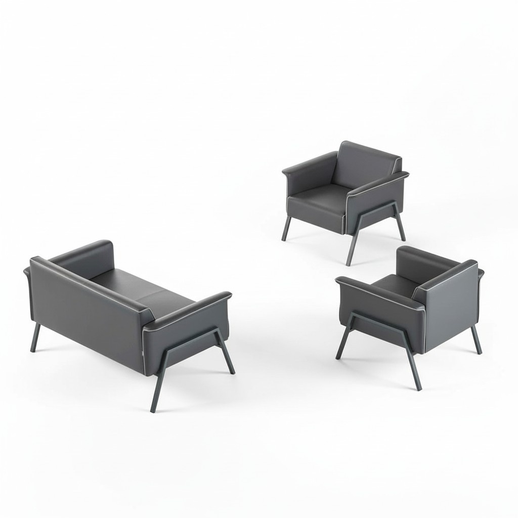 Modern home office furniture two-seater leather armchair designer set