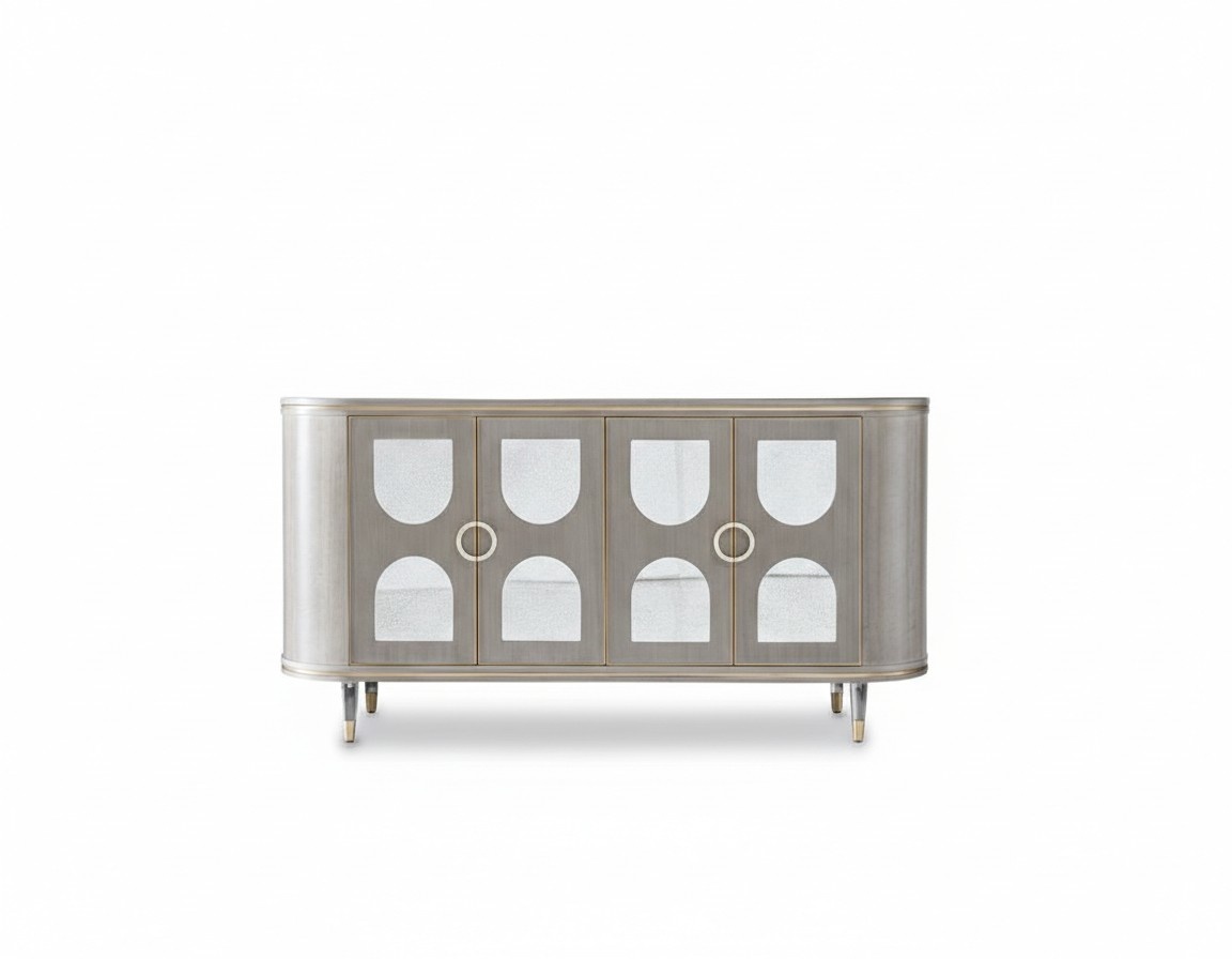 Modern style made of real wooden stylish sideboard with 4-swing doors