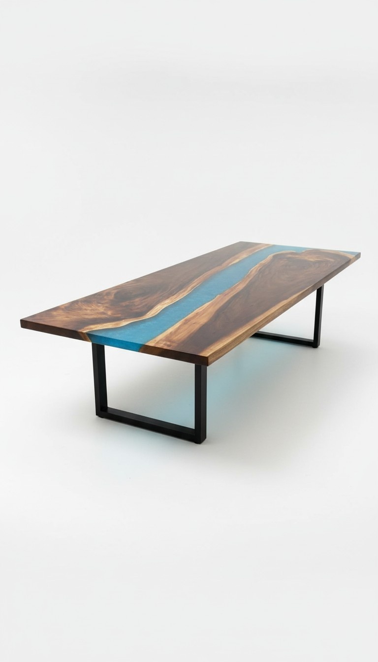 Modern Tables Dining Table Design Table Resin Sea River Furniture 220x90 Epoxy Ocean