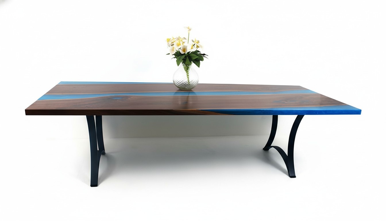 Modern tables dining table design table resin sea river furniture 220x90 epoxy ocean