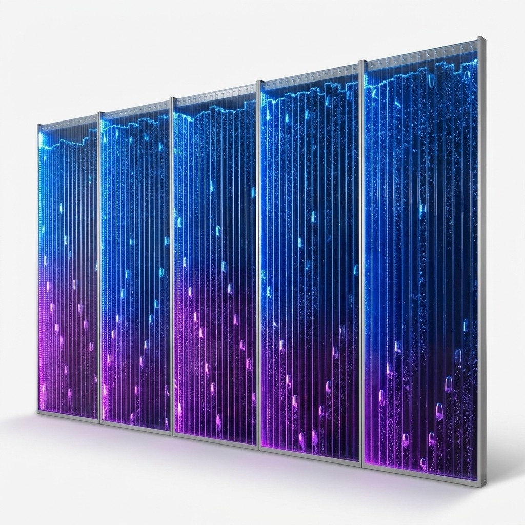 Modern partition wall water walls LED water wall illuminated wall columns 60x240cm