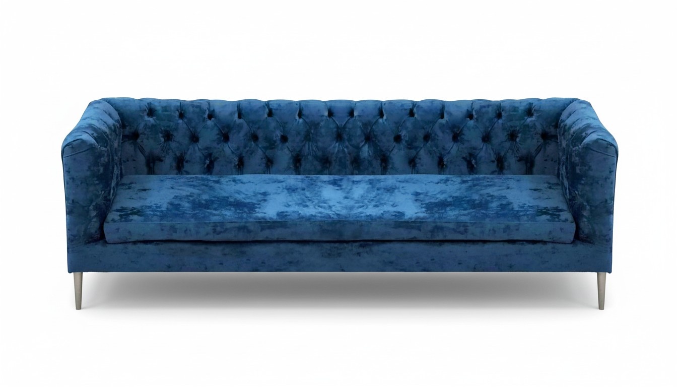Modern upholstered furniture sofa three-seater couch Chesterfield textile fabric