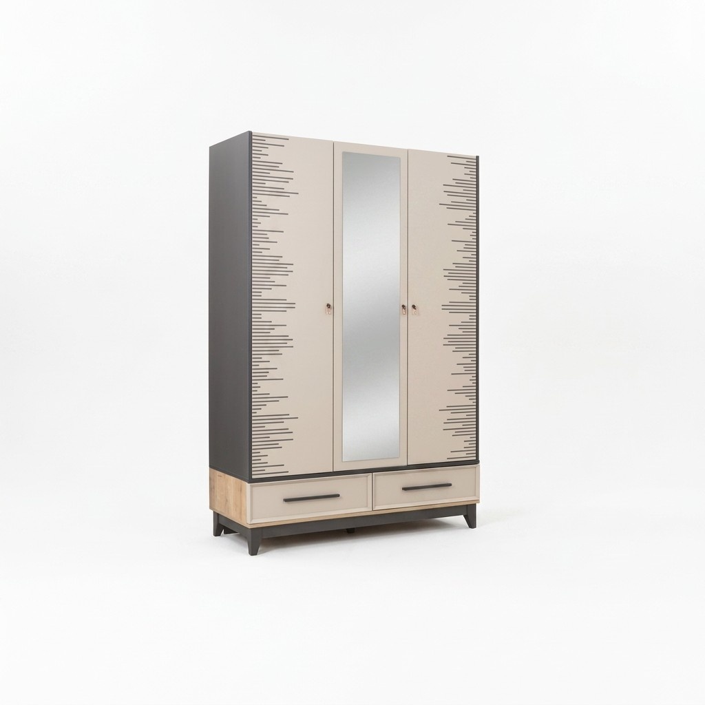 Modern wardrobe children\'s wardrobe wooden wardrobe cupboard wood beige